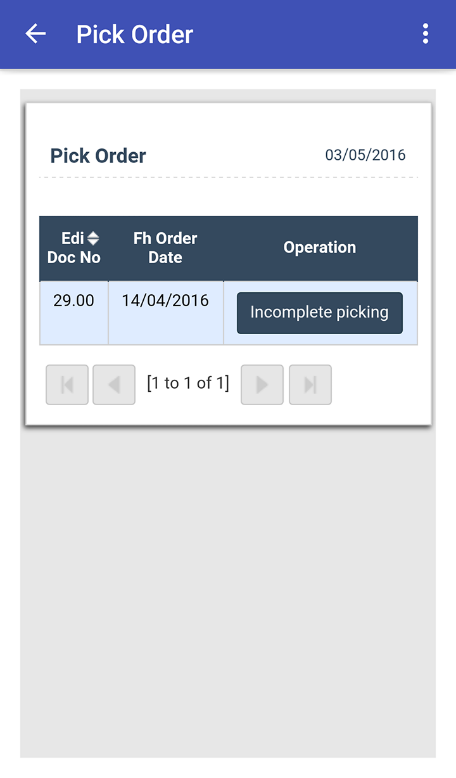 incompleted picking order